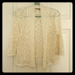 Belldini sweater cream crochet L